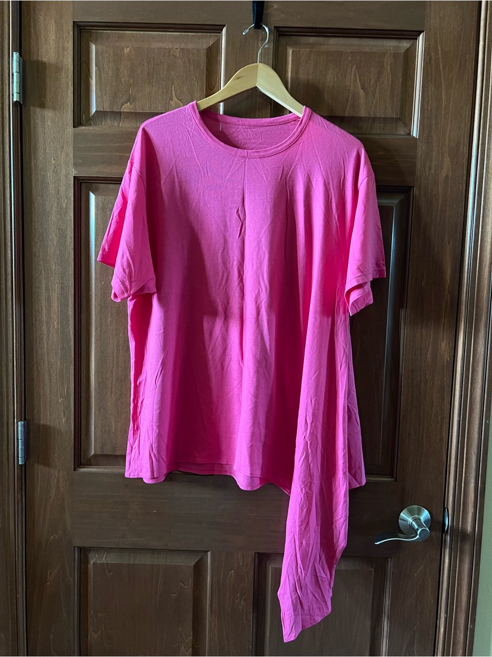 Yohji Yamamoto Jersey with Short Sleeves and Asymmetrical Hem Pink Size M/L (3)